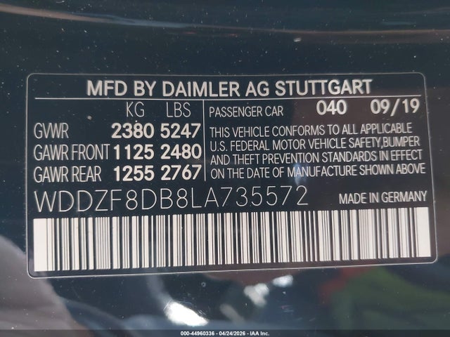 Mercedes-Benz E 350 2020 WDDZF8DB8LA735572 Image 9