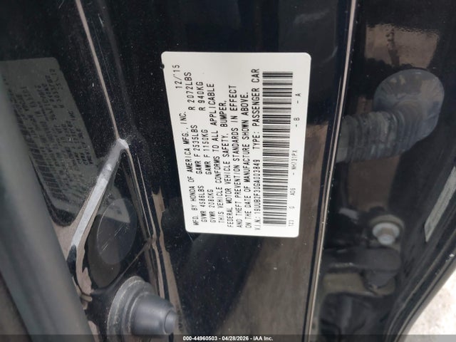 2016 Acura Tlx V6 მანქანა იყიდება აუქციონზე, vin: 19UUB2F30GA003849, აუქციონის ნომერი: 44960503