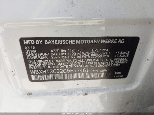 2016 Bmw X1 Xdrive28i მანქანა იყიდება აუქციონზე, vin: WBXHT3C32G5E53461, აუქციონის ნომერი: 44960548