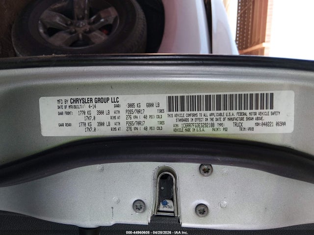 Продажа на аукционе авто 2014 Ram 1500 Tradesman, vin: 1C6RR7FG3ES292188, номер лота: 44960608