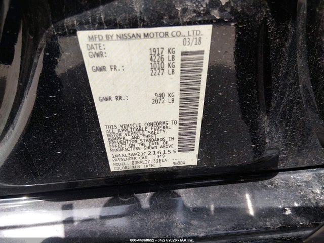 Nissan Altima 2.5 Sv 2018 1N4AL3AP2JC216155 Image 9