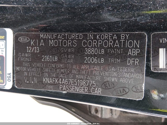 44960657 :رقم المزاد ، KNAFK4A67E5198775 vin ، 2014 Kia Forte Lx مزاد بيع