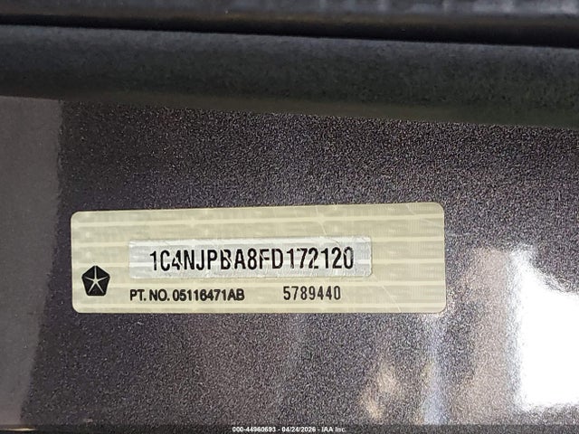 Aukcja sprzedaży 2015 Jeep Patriot Altitude Edition, vin: 1C4NJPBA8FD172120, numer aukcji: 44960693
