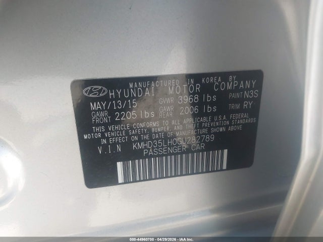 2016 Hyundai Elantra Gt მანქანა იყიდება აუქციონზე, vin: KMHD35LH0GU282789, აუქციონის ნომერი: 44960700
