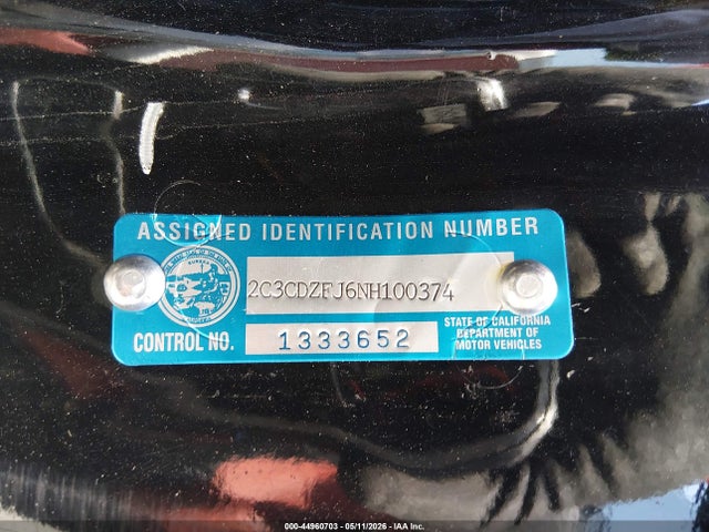 2022 Dodge Challenger R/t Scat Pack Widebody მანქანა იყიდება აუქციონზე, vin: 2C3CDZFJ6NH100374, აუქციონის ნომერი: 44960703