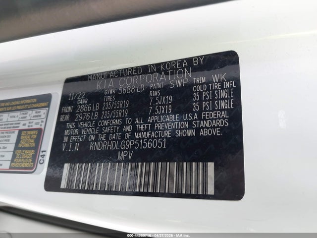 KNDRHDLG9P5156051 KIA Sorento Hybrid Ex