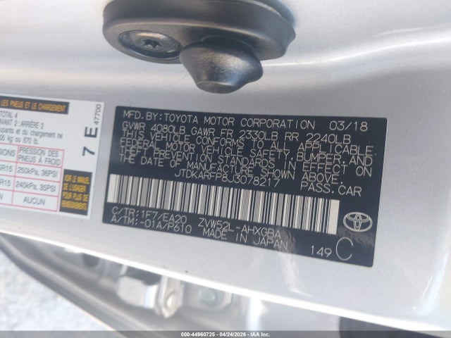 JTDKARFP8J3078217 Toyota Prius Prime Premium