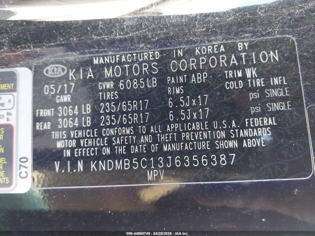 KNDMB5C13J6356387 KIA SEDONA LX