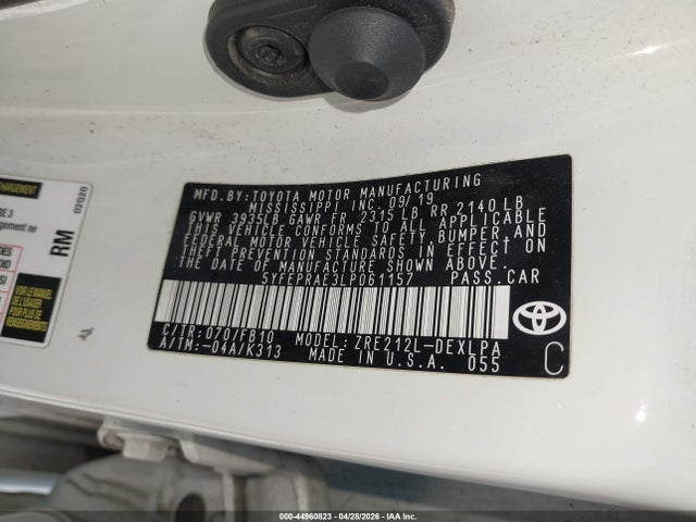 Aukcja sprzedaży 2020 Toyota Corolla Le, vin: 5YFEPRAE3LP061157, numer aukcji: 44960823