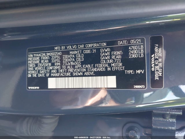 YV4AC2HL9M2602540 Volvo Xc40 T4 Inscription