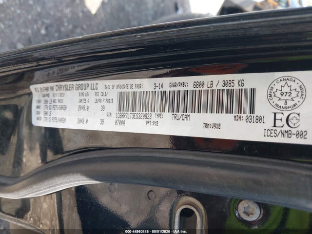 44960886 :رقم المزاد ، 1C6RR7LT3ES320833 vin ، 2014 Ram 1500 Slt مزاد بيع