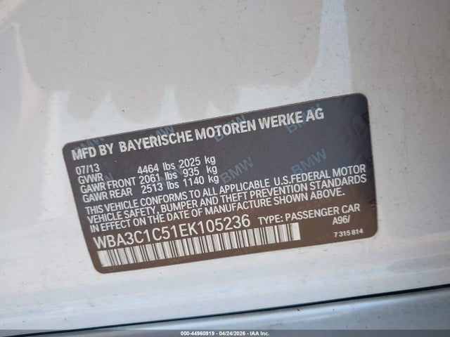 Продажа на аукционе авто 2014 Bmw 328i, vin: WBA3C1C51EK105236, номер лота: 44960919