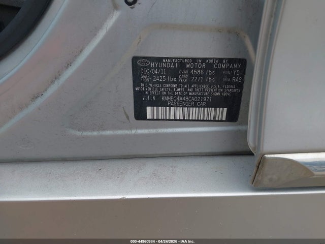 Продаж на аукціоні авто 2012 Hyundai Sonata Hybrid, vin: KMHEC4A48CA021971, номер лоту: 44960984