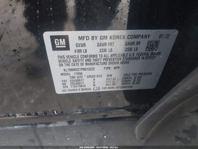 44961064 :رقم المزاد ، KL79MMS27PB015222 vin ، 2023 Chevrolet Trailblazer Fwd Ls مزاد بيع