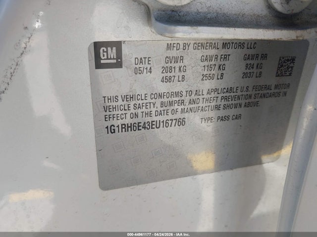 1G1RH6E43EU167766 Chevrolet Volt