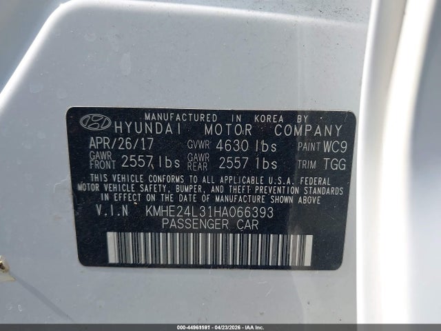 KMHE24L31HA066393 Hyundai Sonata Hybrid Se