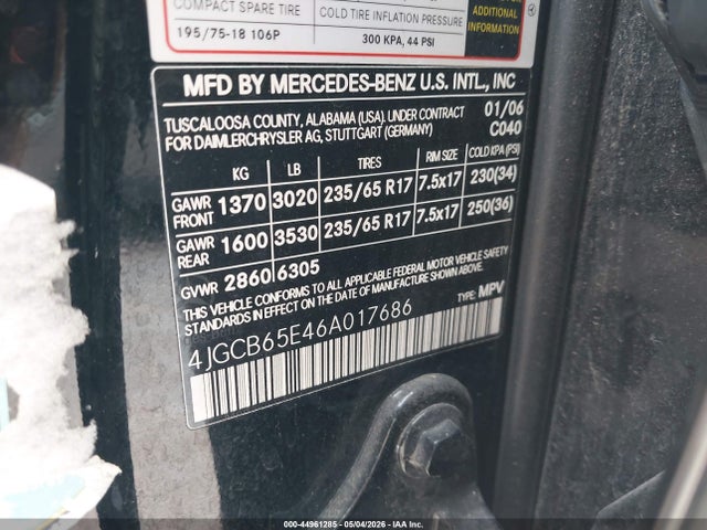 Продажа на аукционе авто 2006 Mercedes-benz R 350 4matic, vin: 4JGCB65E46A017686, номер лота: 44961285