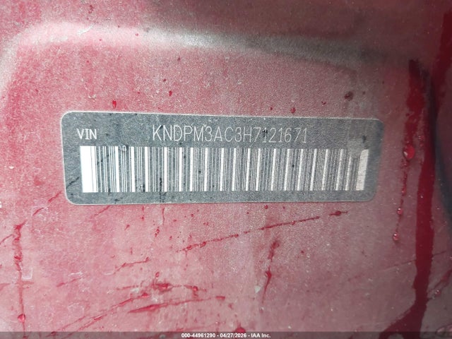 Продажа на аукционе авто 2017 Kia Sportage Lx, vin: KNDPM3AC3H7121671, номер лота: 44961290