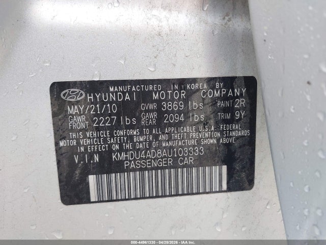 Aukcja sprzedaży 2010 Hyundai Elantra Gls, vin: KMHDU4AD8AU103333, numer aukcji: 44961330