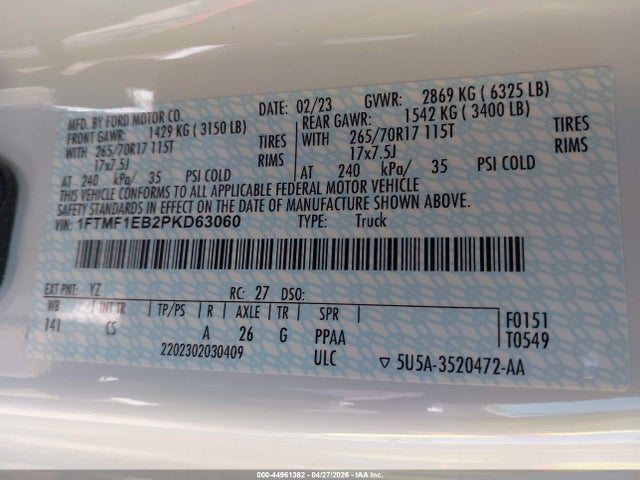 Ford F-150 Xl/xlt 2023 1FTMF1EB2PKD63060 Image 9