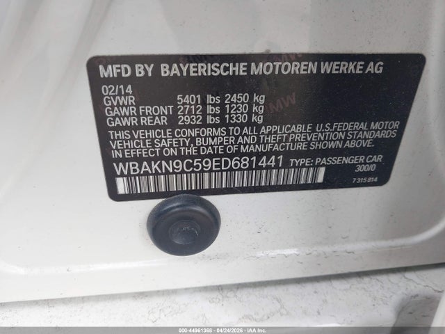 Продажа на аукционе авто 2014 Bmw 550i, vin: WBAKN9C59ED681441, номер лота: 44961368
