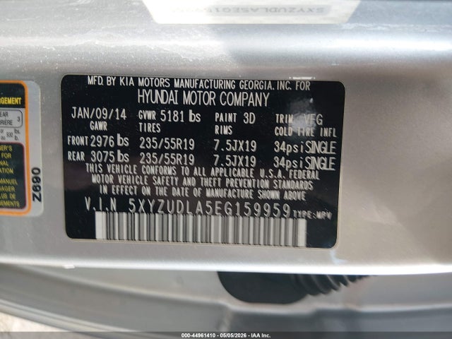 Продаж на аукціоні авто 2014 Hyundai Santa Fe Sport 2.0l Turbo, vin: 5XYZUDLA5EG159959, номер лоту: 44961410