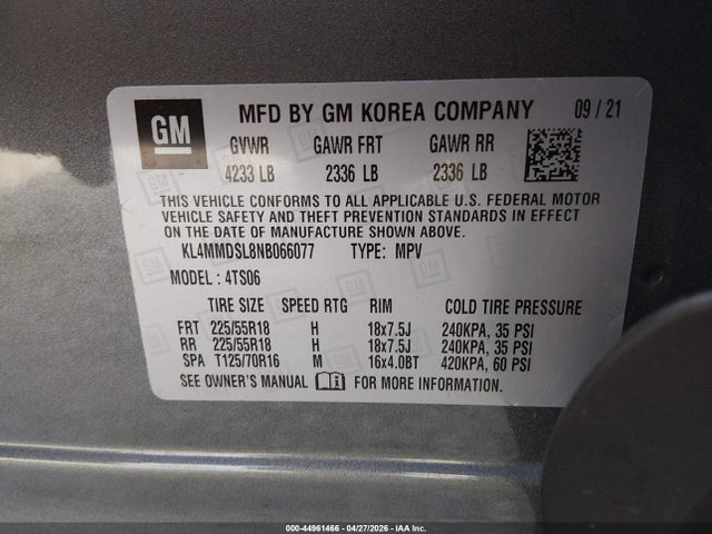 Aukcja sprzedaży 2022 Buick Encore Gx Fwd Select, vin: KL4MMDSL8NB066077, numer aukcji: 44961466