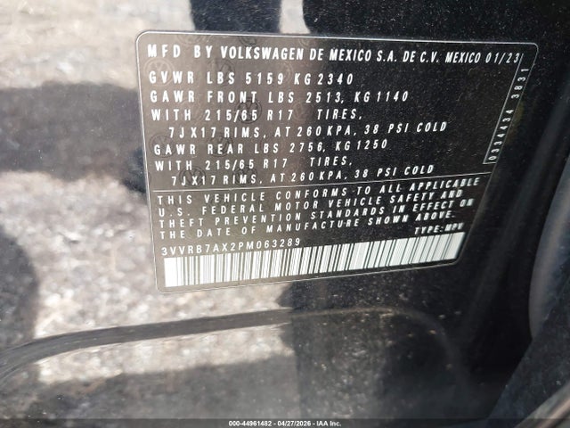 Продажа на аукционе авто 2023 Volkswagen Tiguan 2.0t S, vin: 3VVRB7AX2PM063289, номер лота: 44961482
