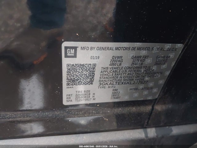 44961546 :رقم المزاد ، 3GKALTEX6KL277927 vin ، 2019 Gmc Terrain Sle مزاد بيع