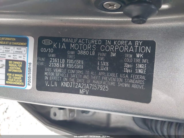 Aukcja sprzedaży 2010 Kia Soul +, vin: KNDJT2A21A7157925, numer aukcji: 44961557