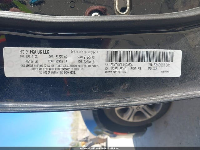 Aukcja sprzedaży 2018 Dodge Charger Sxt Rwd, vin: 2C3CDXBG0JH170526, numer aukcji: 44961690