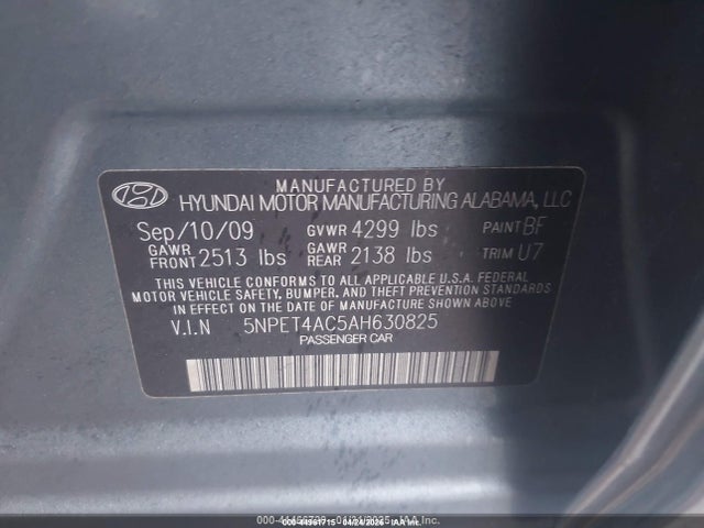 Продаж на аукціоні авто 2010 Hyundai Sonata Gls, vin: 5NPET4AC5AH630825, номер лоту: 44961715