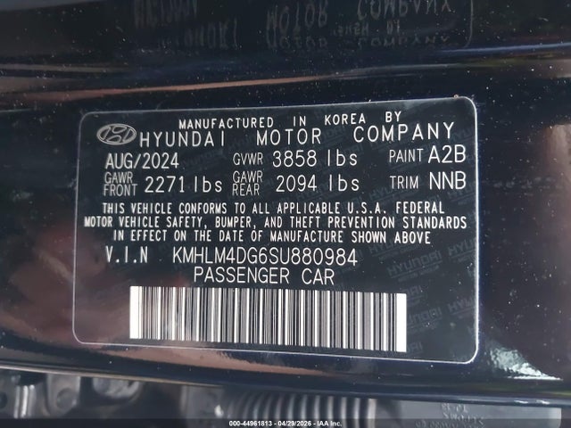 Aukcja sprzedaży 2025 Hyundai Elantra Sel Sport, vin: KMHLM4DG6SU880984, numer aukcji: 44961813