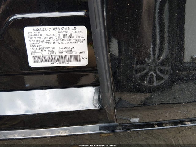 44961942 :رقم المزاد ، JN1EV7AR5KM590949 vin ، 2019 Infiniti Q50 3.0t Signature Edition مزاد بيع