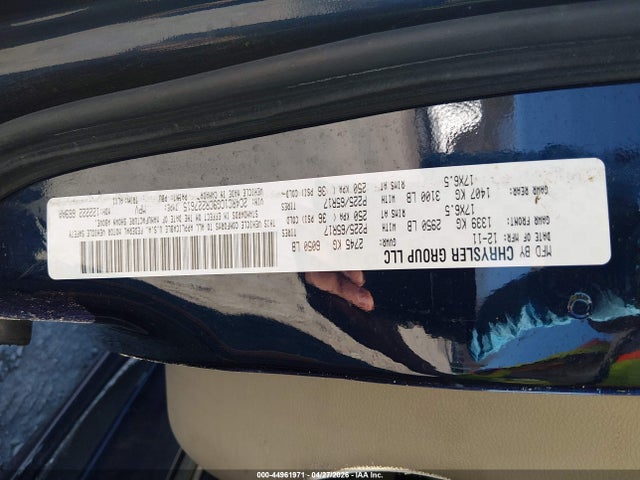 44961971 :رقم المزاد ، 2C4RC1CG9CR227615 vin ، 2012 Chrysler Town & Country Touring-l مزاد بيع
