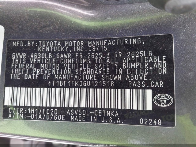 Toyota CAMRY LE 2016 4T1BF1FK0GU121518 Image 9