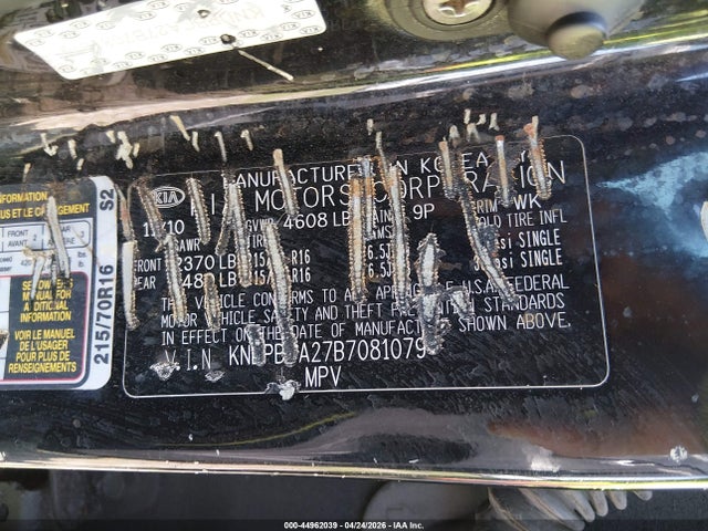 Продаж на аукціоні авто 2011 Kia Sportage Lx, vin: KNDPBCA27B7081079, номер лоту: 44962039