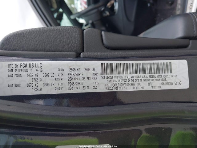 44962051 :رقم المزاد ، 1C4RJFAG9GC414390 vin ، 2016 Jeep Grand Cherokee Laredo مزاد بيع