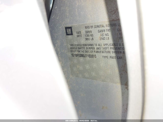 1G1BF5SM0J7103893 Chevrolet Cruze Premier Auto
