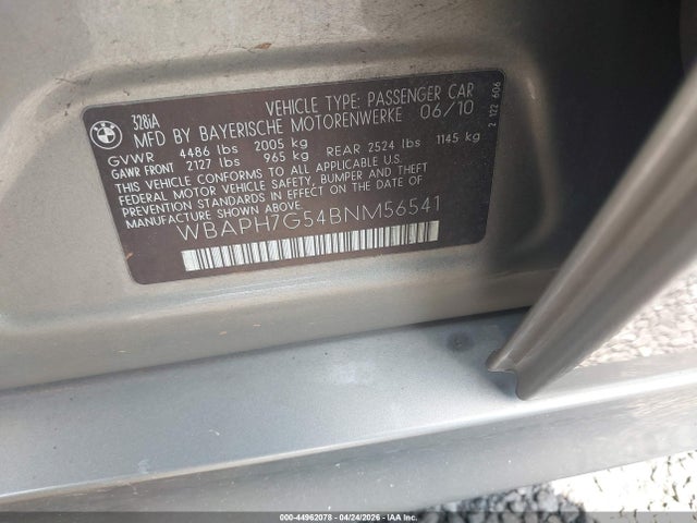 Продаж на аукціоні авто 2011 Bmw 328i, vin: WBAPH7G54BNM56541, номер лоту: 44962078