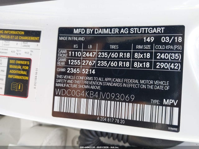 WDC0G4KB4JV093069 Mercedes-Benz Glc 300 4matic