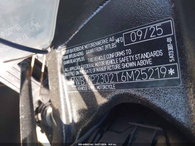 Продаж на аукціоні авто 2026 Bmw S 1000 Rr, vin: WB10P2302T6M25219, номер лоту: 44962144