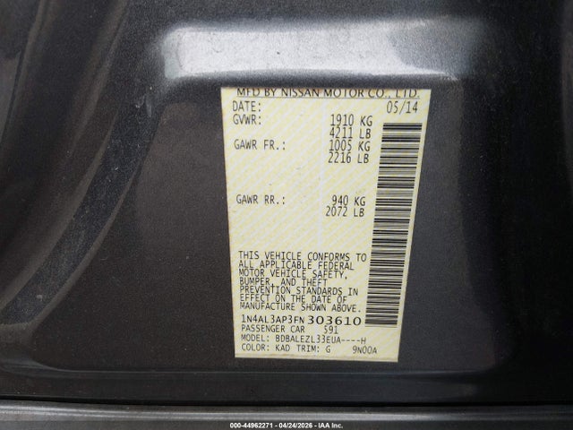1N4AL3AP3FN303610 Nissan Altima 2.5 S