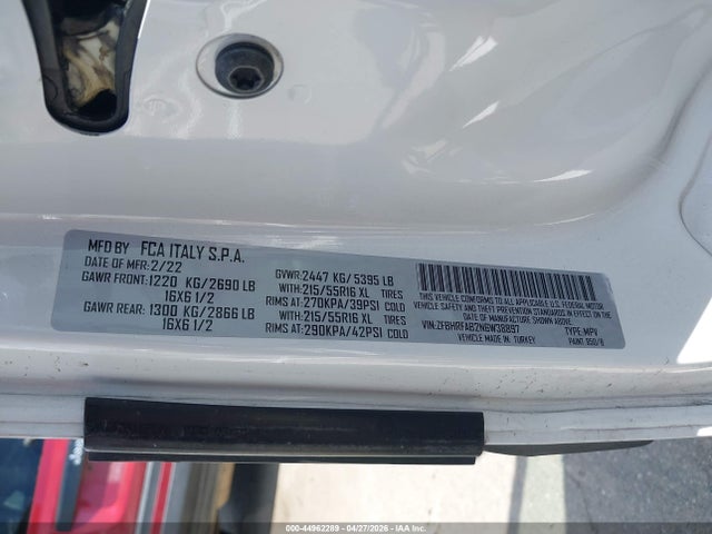 Продаж на аукціоні авто 2022 Ram Promaster City Cargo Van, vin: ZFBHRFAB2N6W38897, номер лоту: 44962289