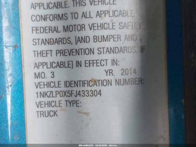 Продажа на аукционе авто 2015 Kenworth Construction T880, vin: 1NKZLP0X5FJ433304, номер лота: 44962392