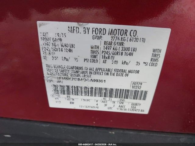 1FM5K7D84GGA99301 Ford EXPLORER XLT