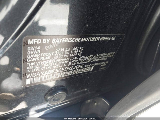 44962615 :رقم المزاد ، WBAYA8C50ED824986 vin ، 2014 Bmw 750i مزاد بيع