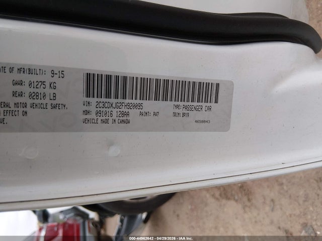 Aukcja sprzedaży 2015 Dodge Charger Sxt, vin: 2C3CDXJG2FH920095, numer aukcji: 44962642