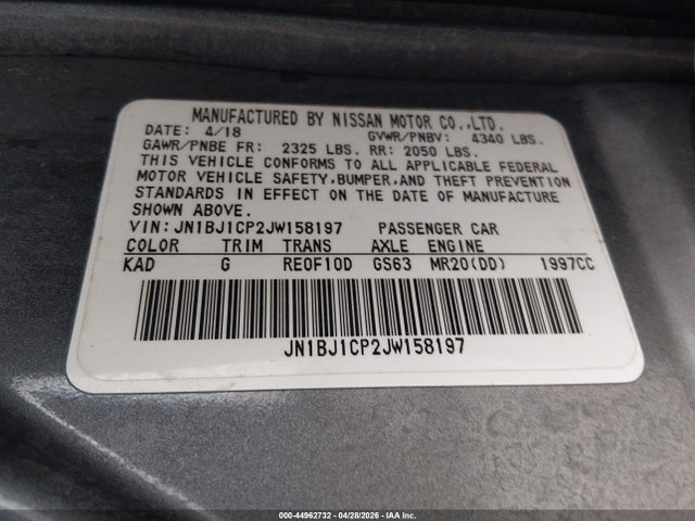 JN1BJ1CP2JW158197 Nissan Rogue Sport Sl