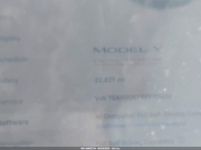 Продаж на аукціоні авто 2023 Tesla Model Y Performance Dual Motor All-wheel Drive, vin: 7SAYGDEF6PF711414, номер лоту: 44962734